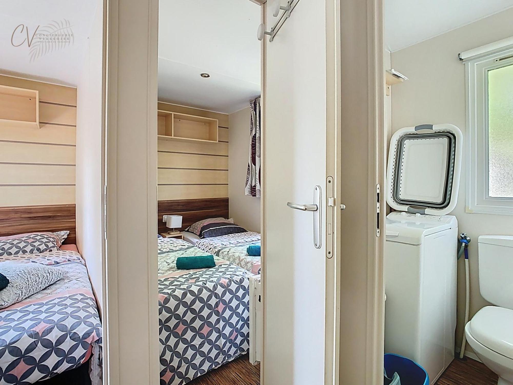 Grand Mobil Home 3Chbr 2Sdb Camping La Carabasse Vias Kültér fotó