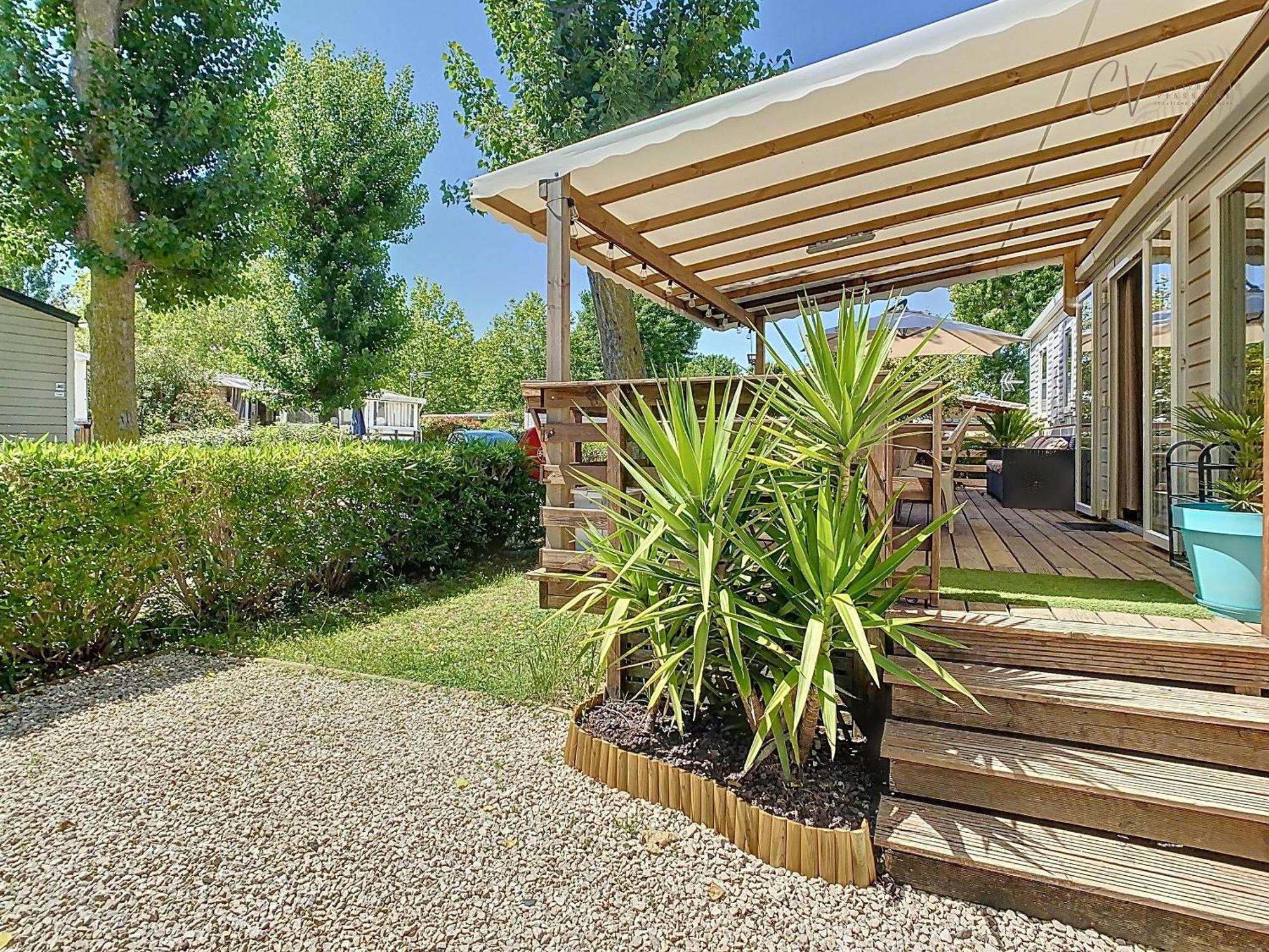 Grand Mobil Home 3Chbr 2Sdb Camping La Carabasse Vias Kültér fotó